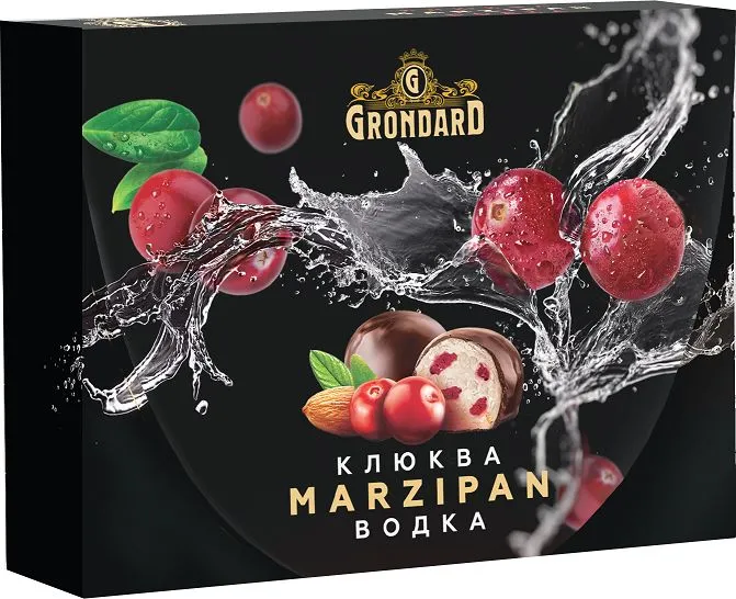  TM Grondard       (10186) Конфеты глазированные Марципановые Клюква и Водка, 98г  в Усть-куте