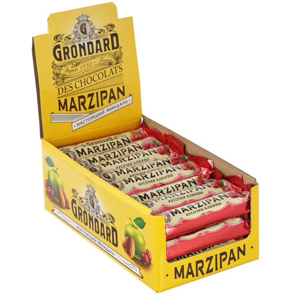 №1 TM Grondard     (8415) Батончики глазированные Марципановые Клюква, (24шт по 50г)    в Усть-куте