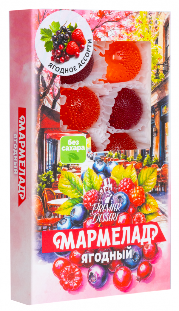 №2 Мармелад Премиум Десерт ЯГОДНЫЙ (клюква, смородина,клубника) 200г в Усть-куте