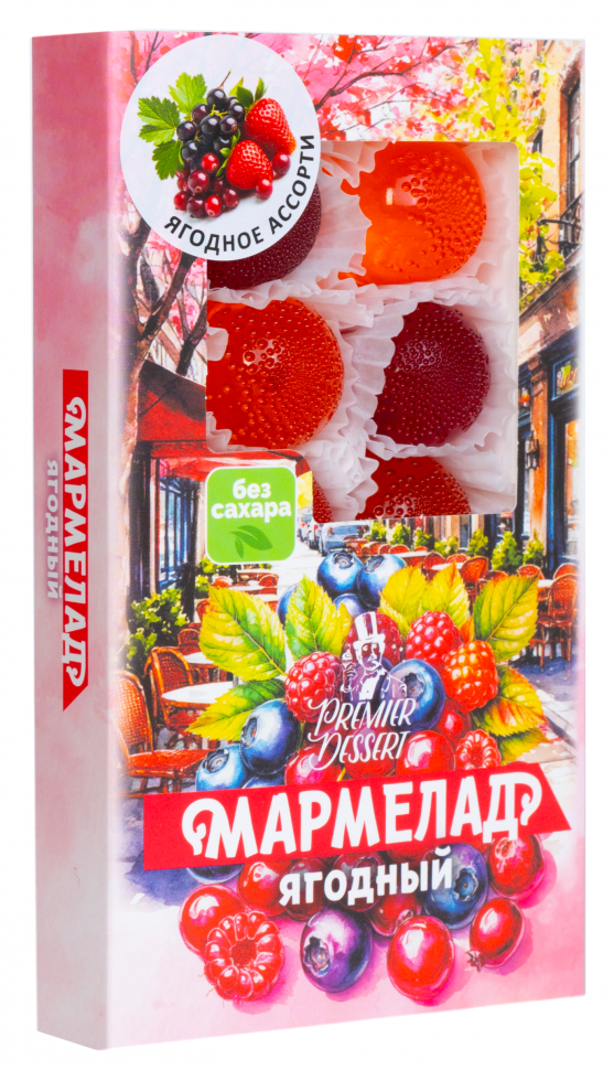  Мармелад Премиум Десерт ЯГОДНЫЙ (клюква, смородина,клубника) 200г в Усть-куте